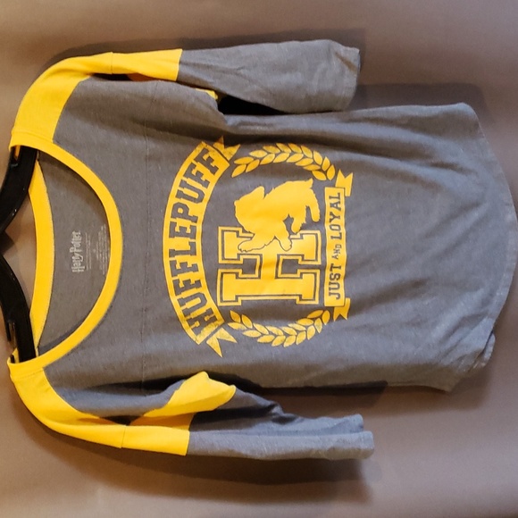 Harry Potter Hufflepuff Raglan Athletic T-shirt Size M - Picture 3 of 11